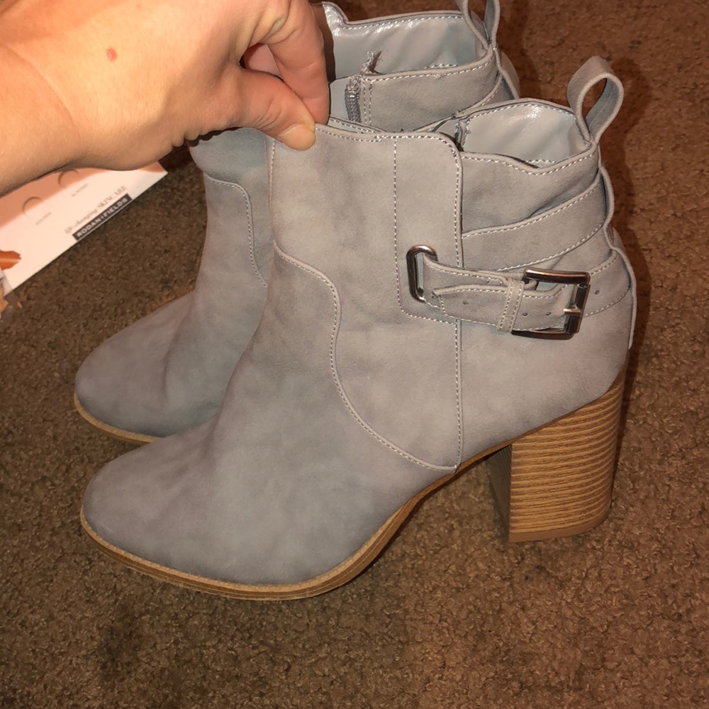 Grey fall booties